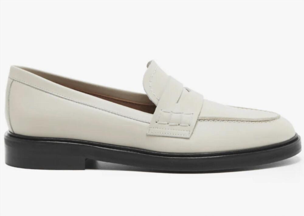 NEW FLATTERED women's sara leather loafers in creme